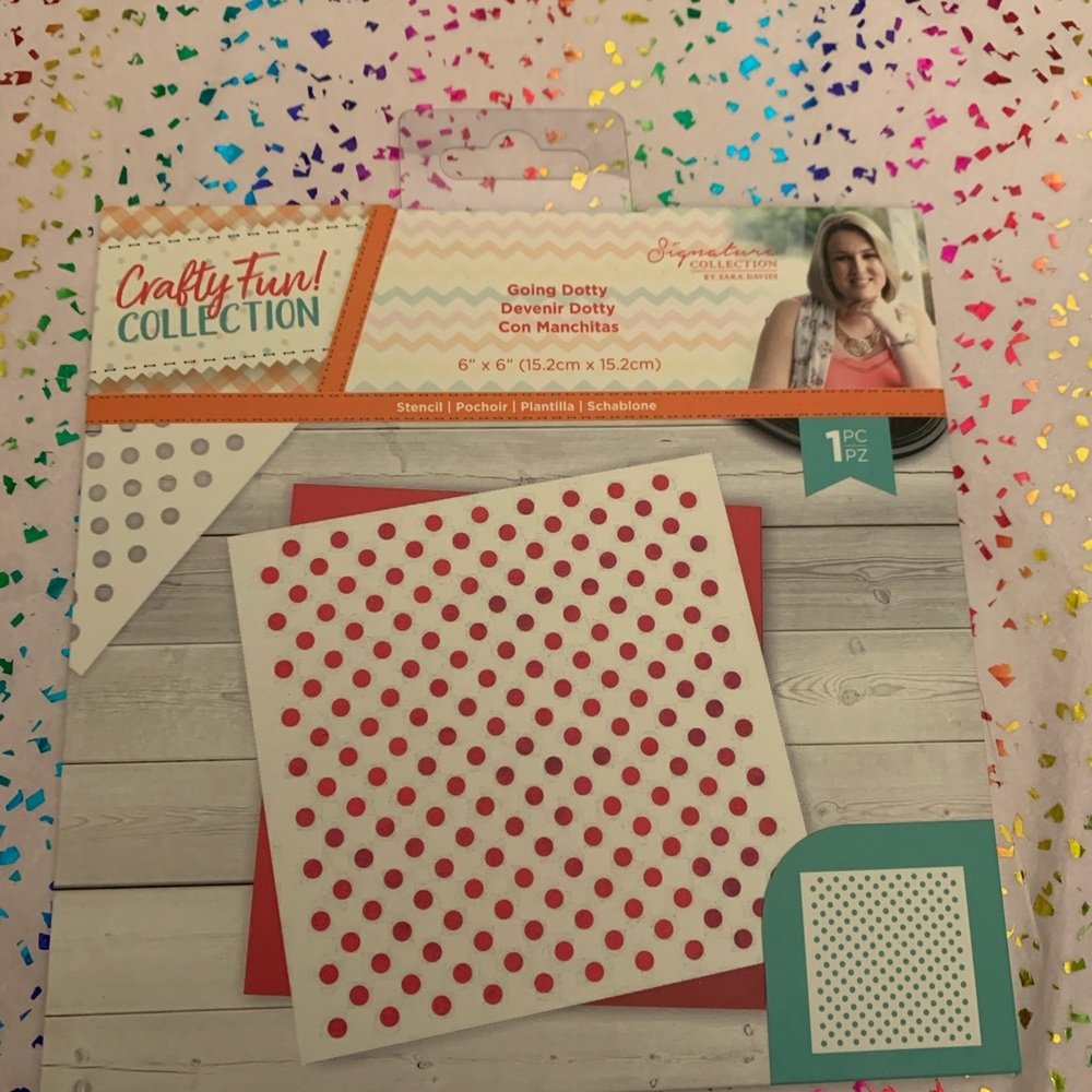 NWOT Signature Collection Polka Dot Stencil-Fun planner,journaling,scrapbooking!